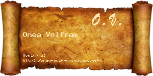 Onea Volfram névjegykártya